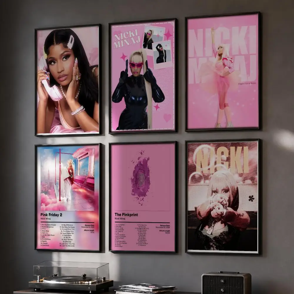 N-Nicki Minaj Singer Album Poster HD Home Wall Stickers House Hallway Living Room Bedroom Bar Office Decor Art Prints