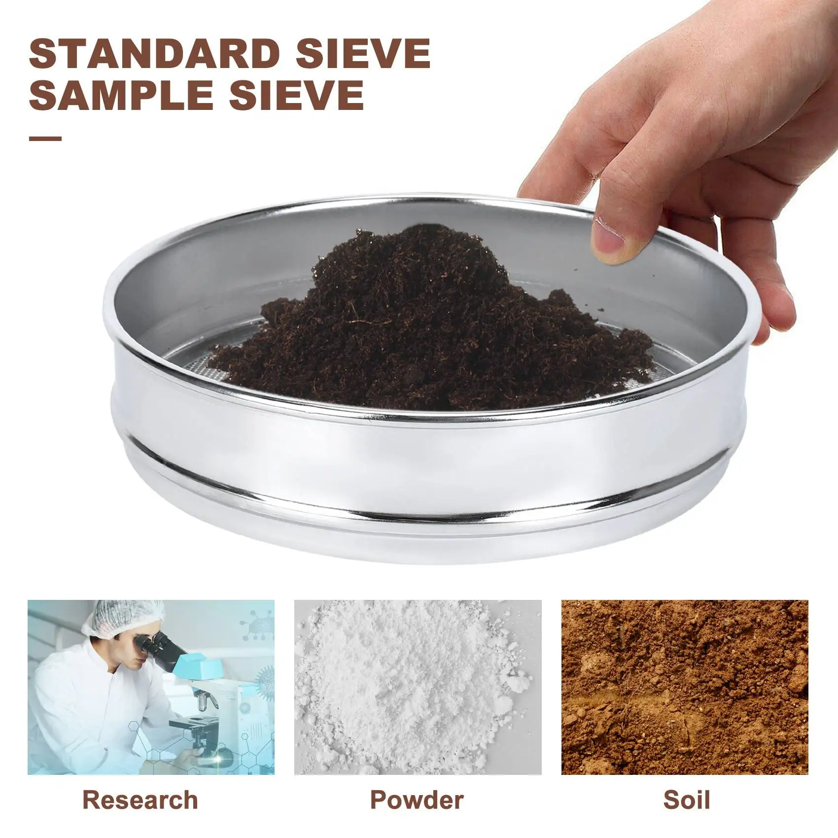 ABJN-Heavy Duty Garden Riddle Sieve Mesh Soil Sift Compost Seed Tray Gardening Tool