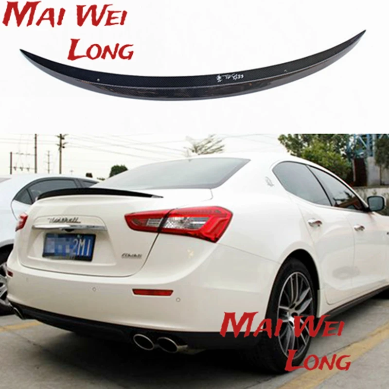 For Maserati Ghibli Carbon Fiber Rear Spoiler Trunk Wing Wald Style 2014 2015 2016 2017- UP