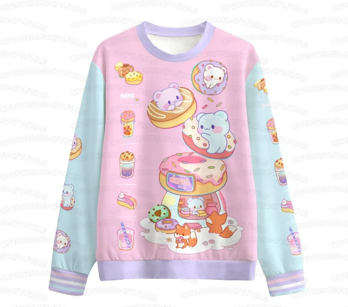 Hurt bear Women's Sweatshirt Cute Kawaii Blue Star Bear Long Sleeve T-shirt Fairy Kei Yami Kawaii Harajuku Pastel Goth To