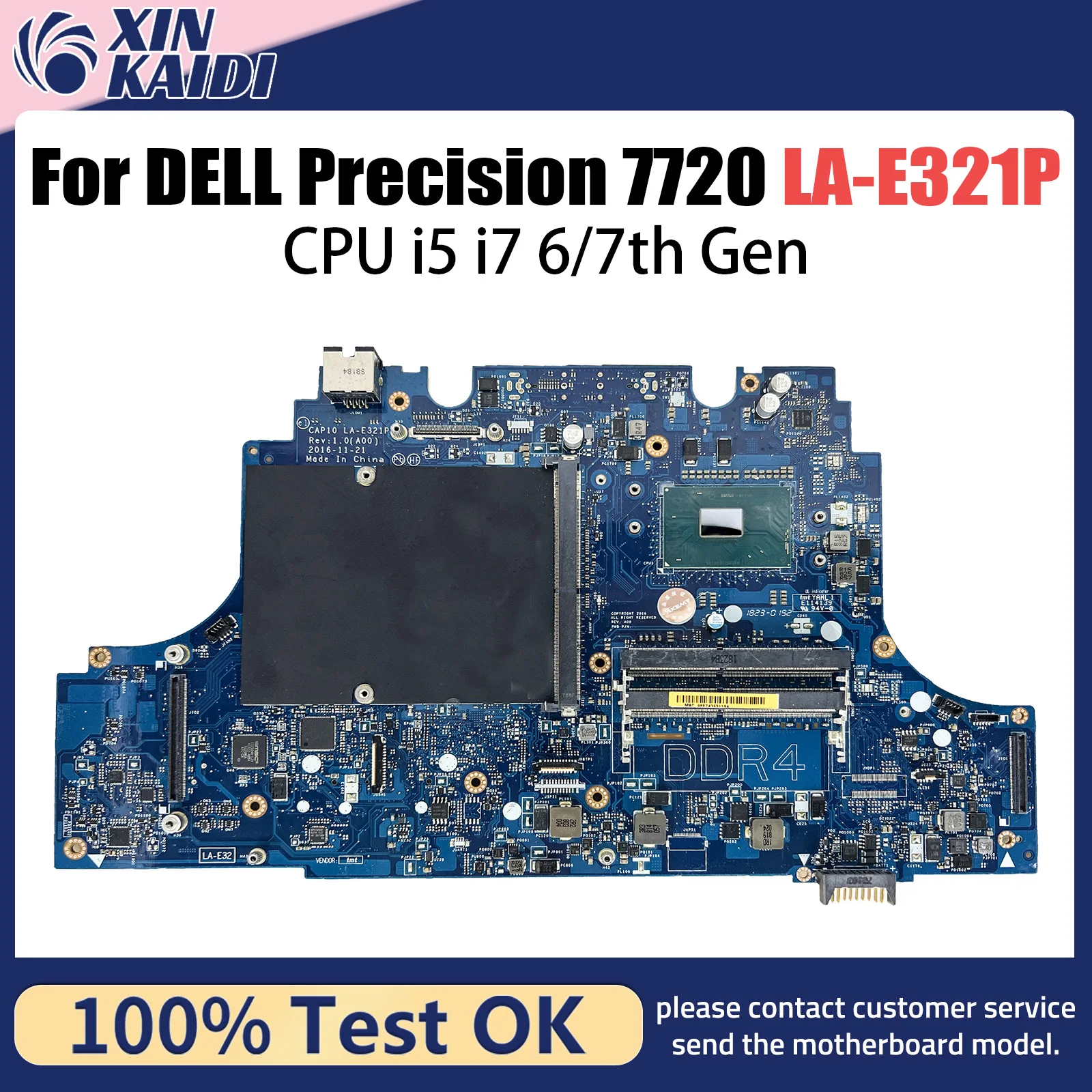 

CAP10 LA-E321P Mainboard For DELL Precision 7720 M7720 Laptop Motherboard CN 0RFCWJ 09GHRT RFCWJ i5 i7 CPU