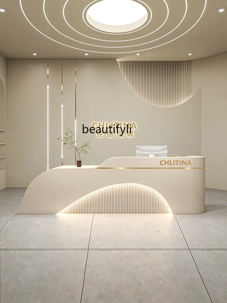 Simple Beauty Salon Clothing Store Cashier Dance Yoga Training Bar Dental Clinic Reception Desk