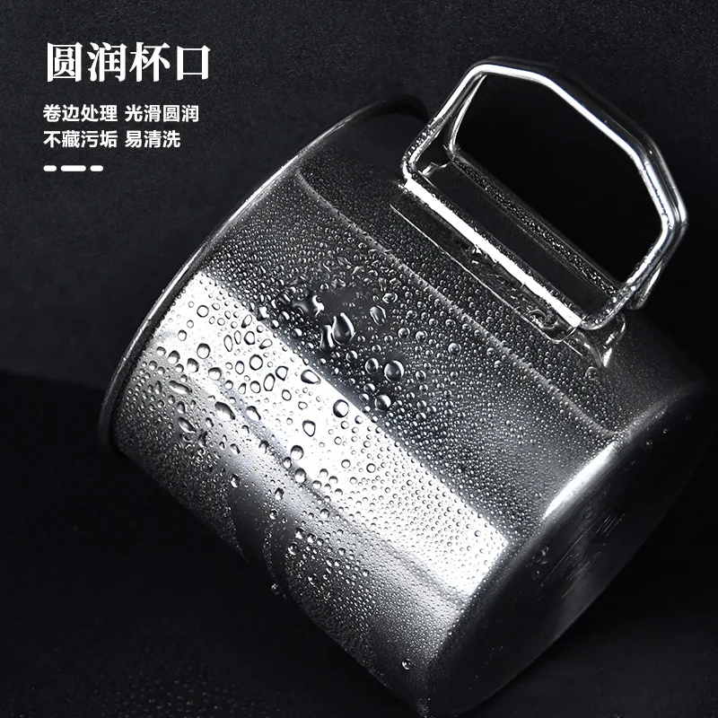 Outdoor Camping Hiking Multi-Functional Travel Cup Environmental 304 Stainless Steel Foldable Cup Portable Adult Use Outdoor
