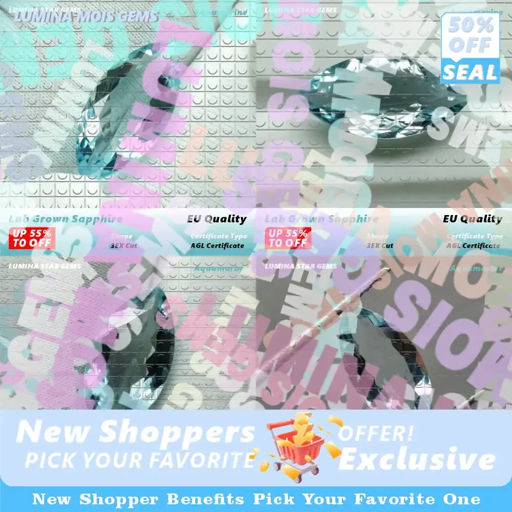 

eu Lab Grown Sapphire Aquamarine Color Marquise Cut Quality Charms Gemstone For Jewelry Setting&Custom Selectable