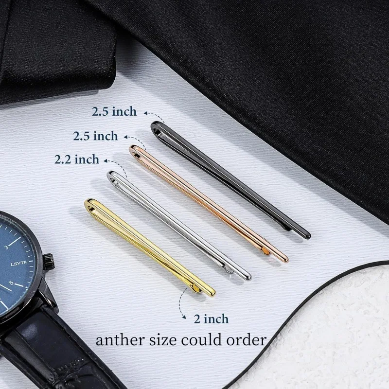 1PCS Smooth 6cm Tie Clip Gift Set - Gold Silver Rose Gold Patterned Narrow Accessories in-Stock Ready