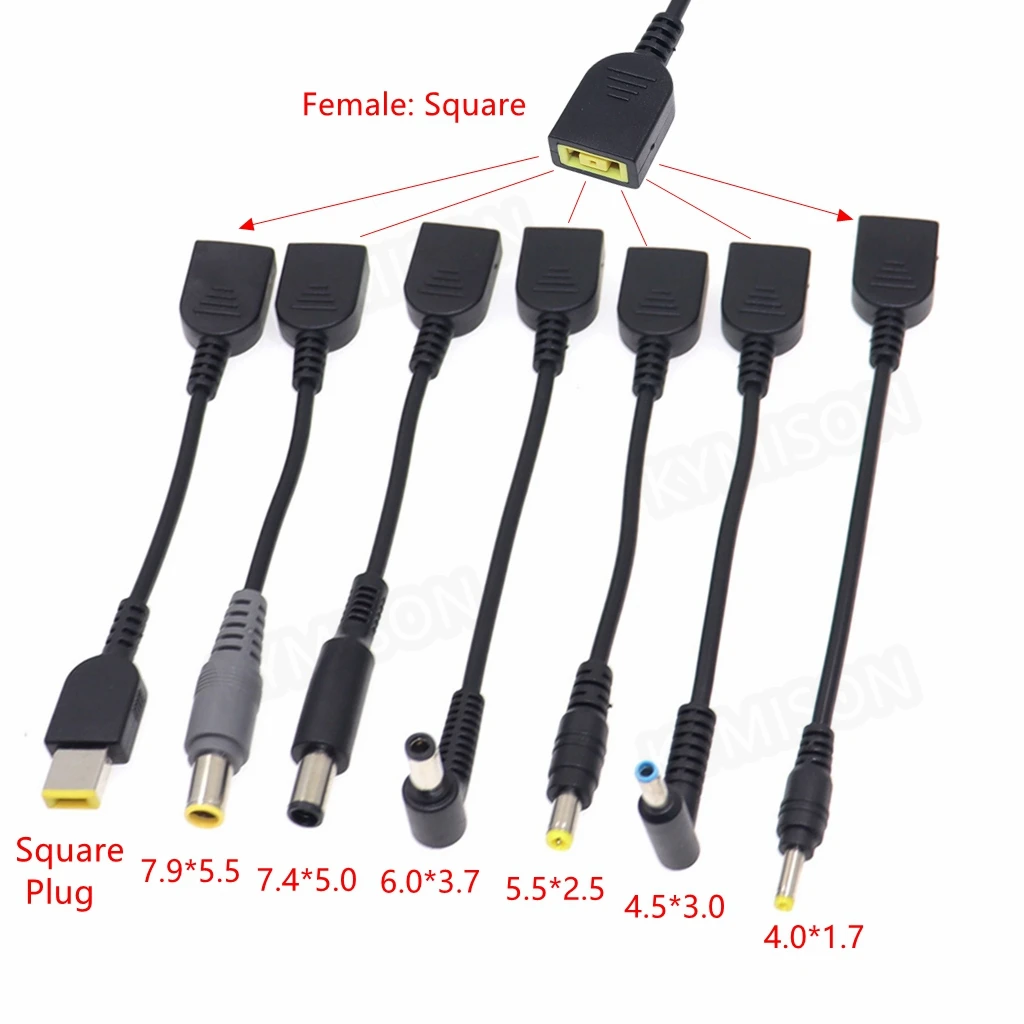 Dc Power Adapter Converter Connector Cable Cord Square USB Plug Female To 7.9x5.5mm 5.5x2.5mm 4.0x1.7mm 7.4x5.0mm 4.5x3.0 Male