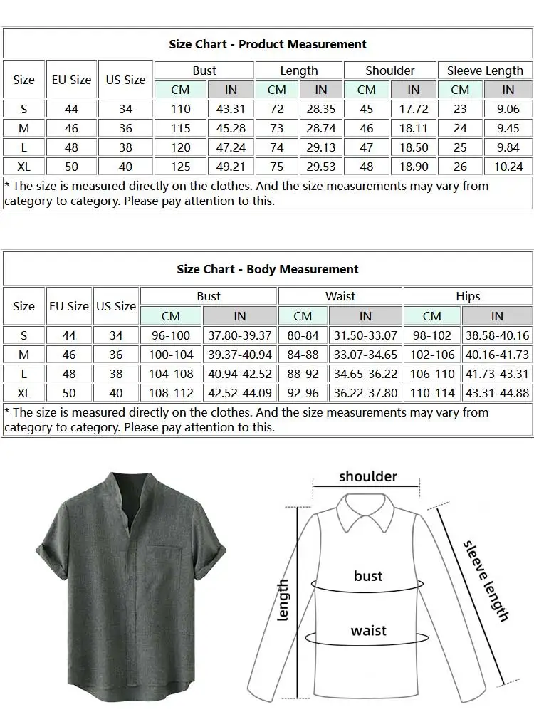 ZAFUL Cotton Shirts for Men Solid Linen Textured Streetwear Blouses Summer Short-sleeves Shirts Casual Tops with Front Pocket