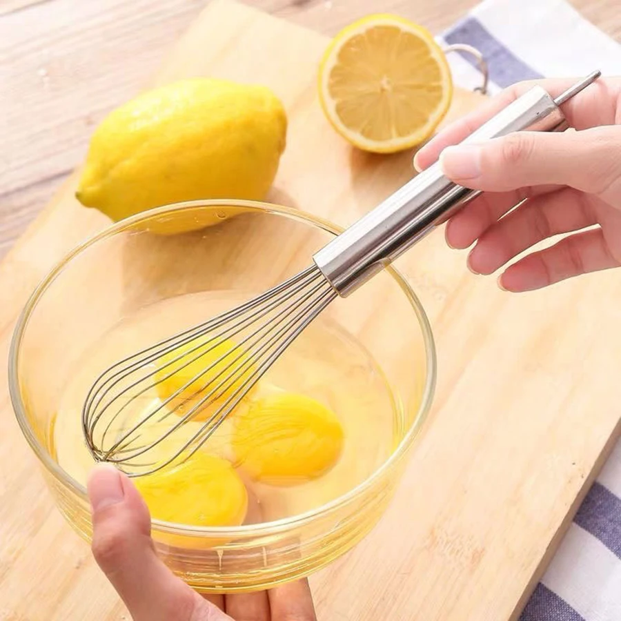 

1PC stainless steel whisk Manual egg whisk stick Cream whisk Cake flour whisk Multi-purpose kitchen household baking tool
