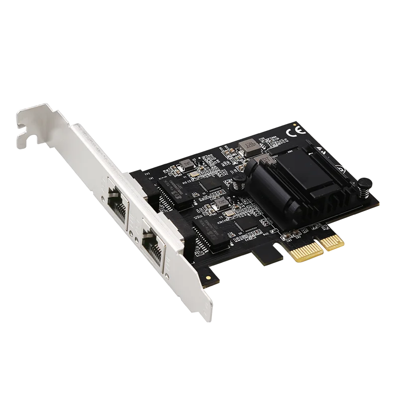 Dual Port 2.5Gbps PCIe server Card 2 port 10/100/1000M/2.5G RJ45 Ethernet Network Adapter Card with Realtek/RT8125B