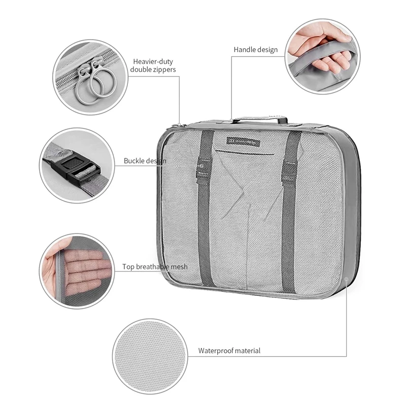Promotion! 7PC Clothes Bag Set Packing Square Multifunctional Suitcase Organiser Suitcase Organiser Holiday Travel Square
