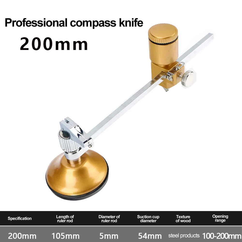 Glass Cutter Sucker Circular Glass Cutter Ruler Rod Diameter 10mm Strong Suction Cup Use With Cutting Oil Clear Scales