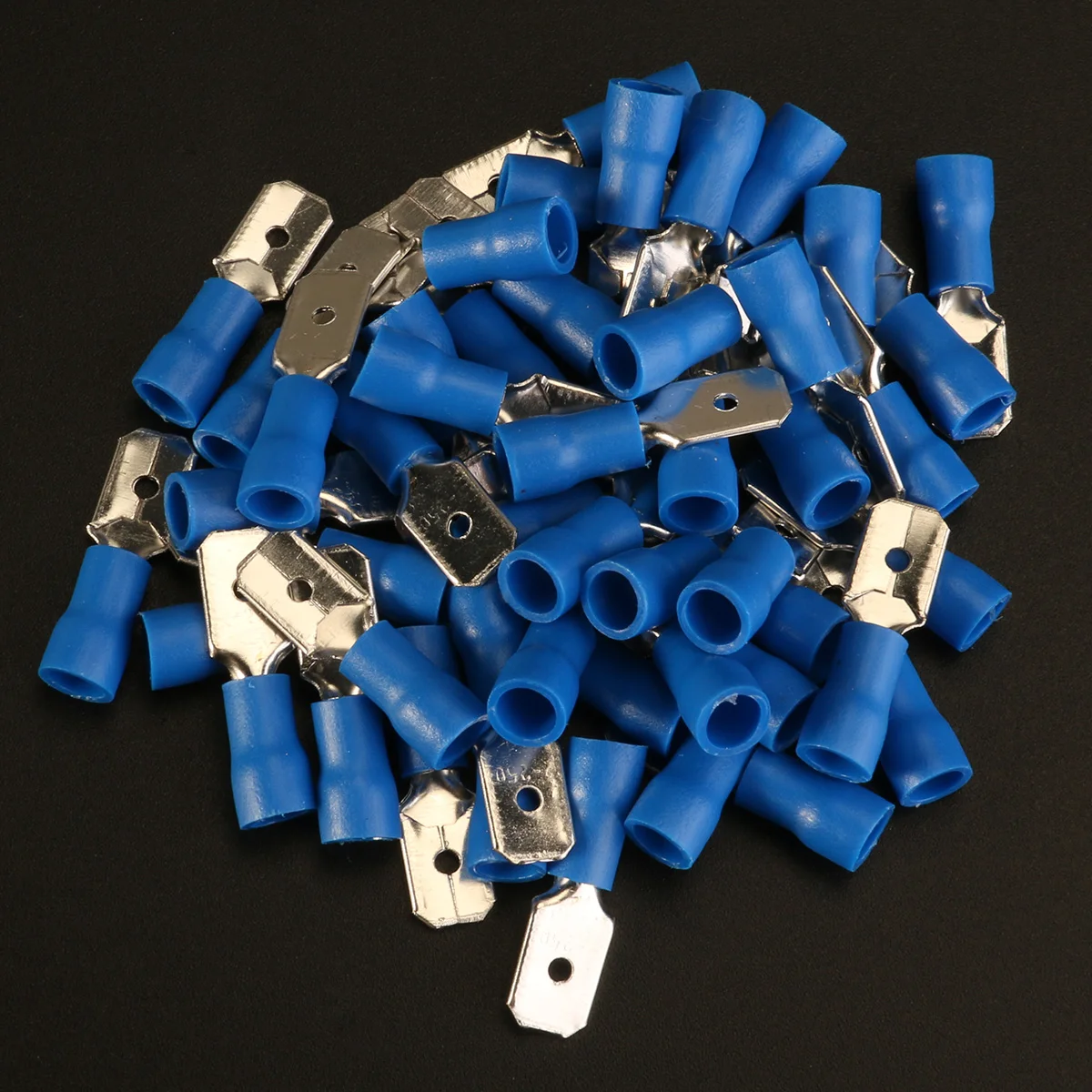 100pcs Male & Female Insulated Spade Quick Splice Wire Terminals Wire Crimp Connectors (Blue) Terminals Connector Kit