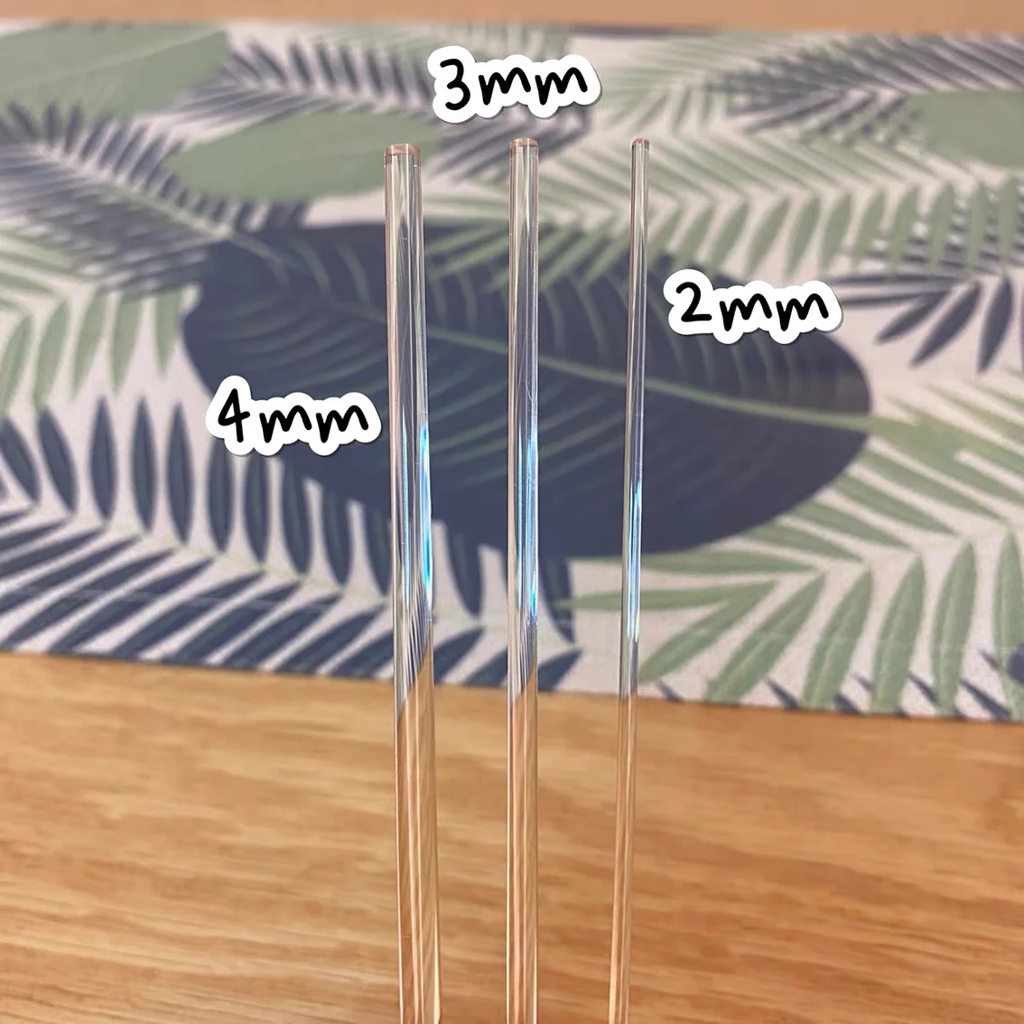 ضوء Duide قضيب قطر 2/3/4/5/6/8/10/12/15/18/20/22/25/30/35/40/45/50/60 مللي متر PMMA شفاف الصلبة شريط مستدير طول 200-500 مللي متر #4