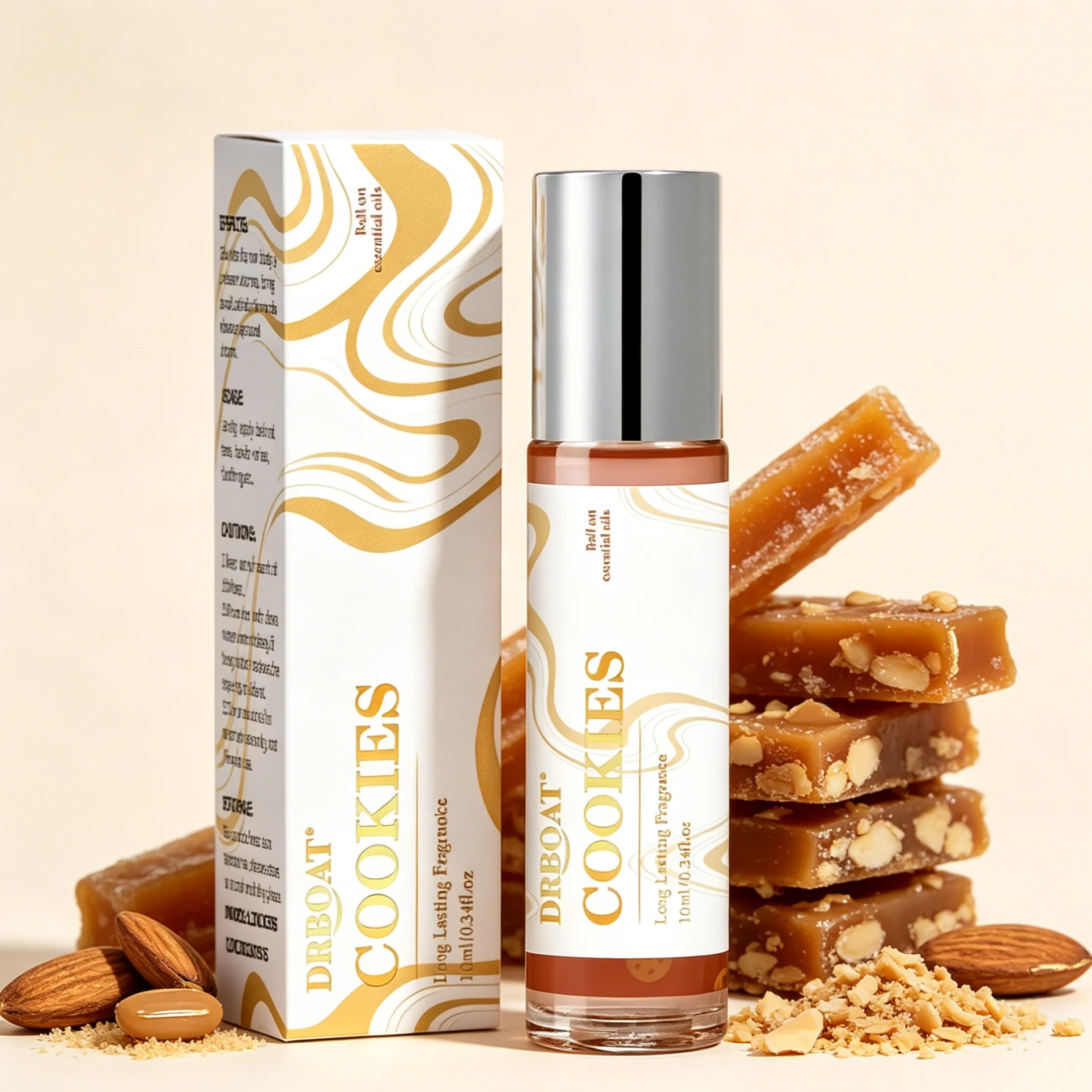 10ML Dubai Cookies Pheromone Oil, Sweet Roll on Perfume Oil, Long Lasting Eau De Toilette for Women, Dating Fragrance Oil