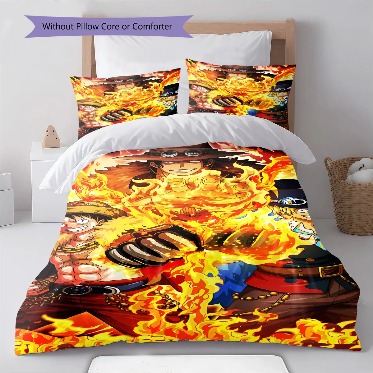 One Piece Luffy Gear Third Pose Bedding Set Anime Duvet Cover Polyester Soft Bed Linen Bedroom Set -QJY