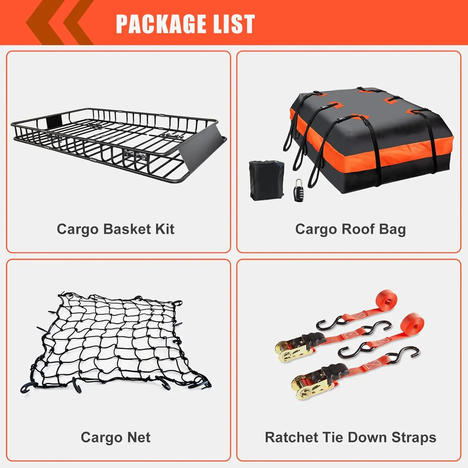 64 X 39 X 6 Inch Universal Roof Rack Cargo with  Waterproof Cargo Bag Car Top Luggage Holder Carrier Basket Camping Storage