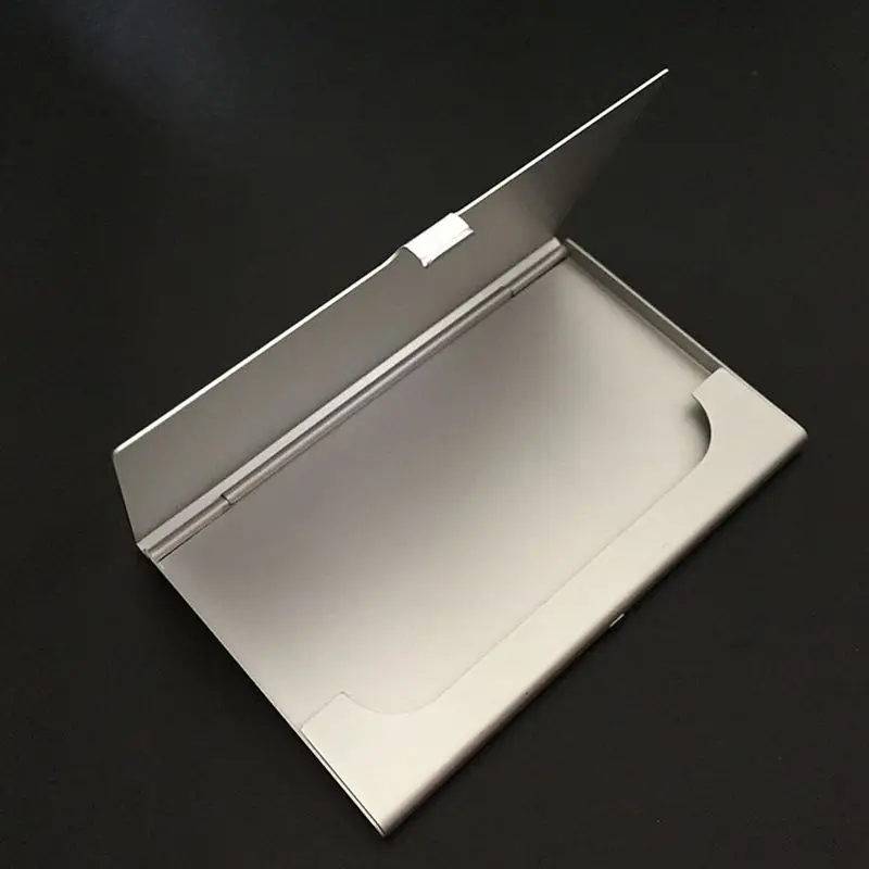 Ultra-thin Aluminum Alloy Business Card Holder Box Matte Storage Case Women Men Portable ID Credit Cards Container CUSTOM LOGO