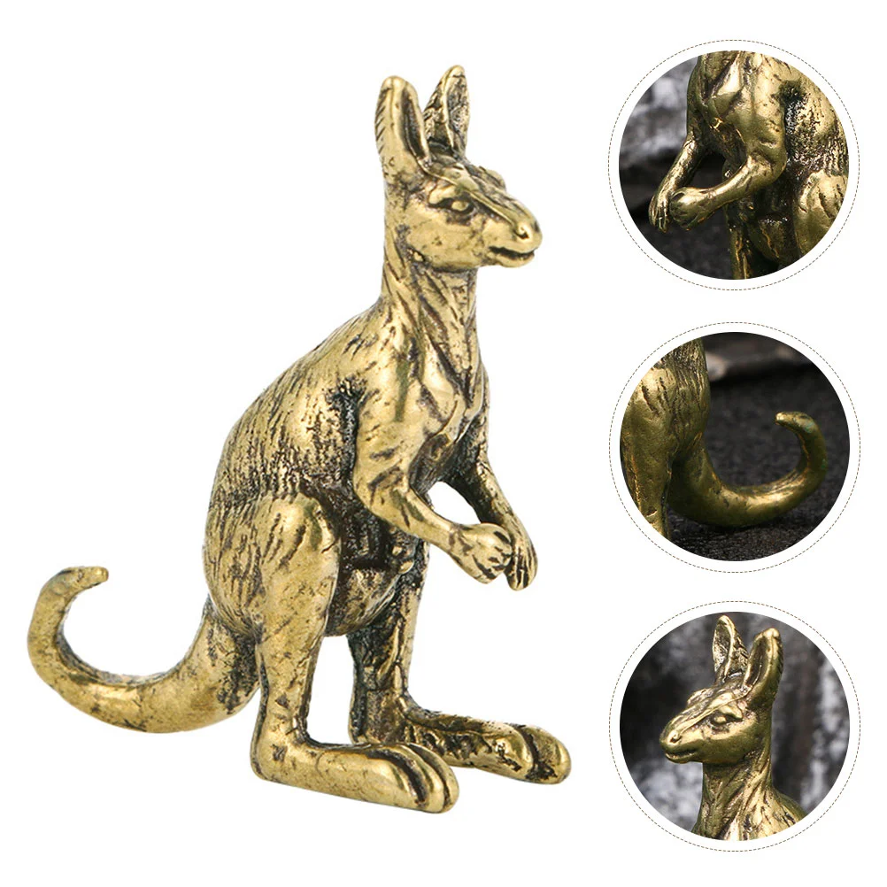 Brass Kangaroo Ornament Adornment Tabletop Small Decor Frog Office Decorative Statue Craft Figurine