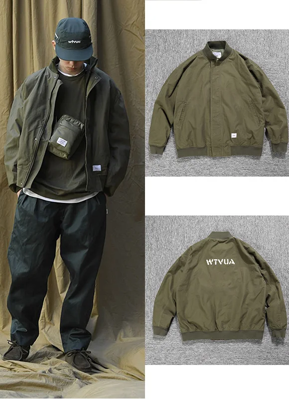 

Мужская свободная бейсбольная куртка WTAPS MADN из хлопка, в стиле милитари, на молнии, с длинными рукавами, верхняя одежда