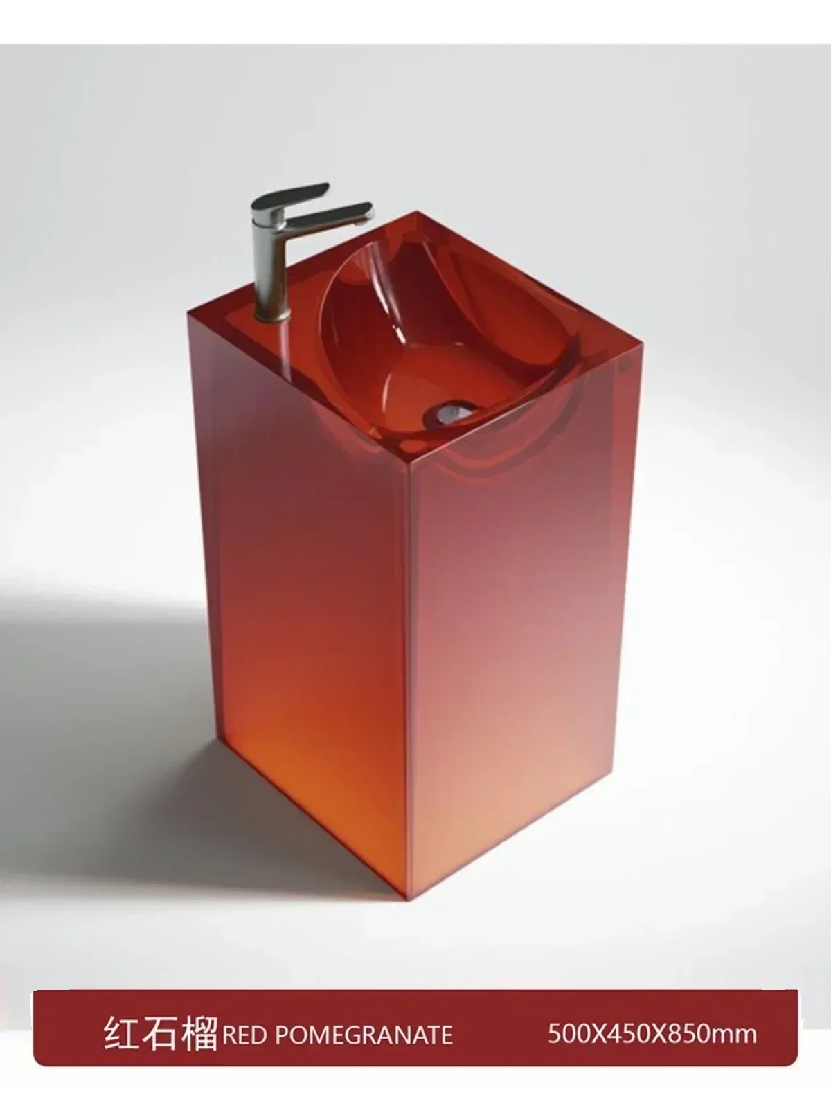 

Pillar Basin Color Resin Household Face Wash Hand Pillar Basin Bed And Breakfast Floor-to-ceiling Crystal Hot Sales