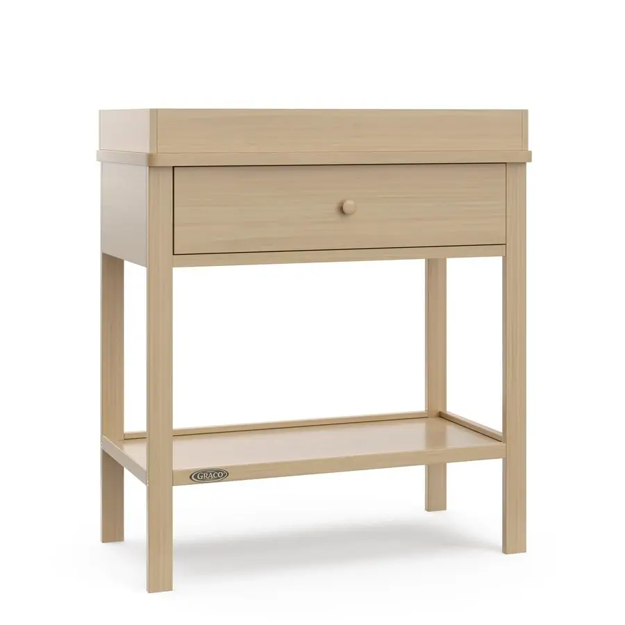 طاولة تغيير طاولة تخزين للأطفال من Driftwood GREENGUARD معتمدة بالذهب، طاولة تغيير مع درج، سطح طاولة تغيير، مثالية لـ #1