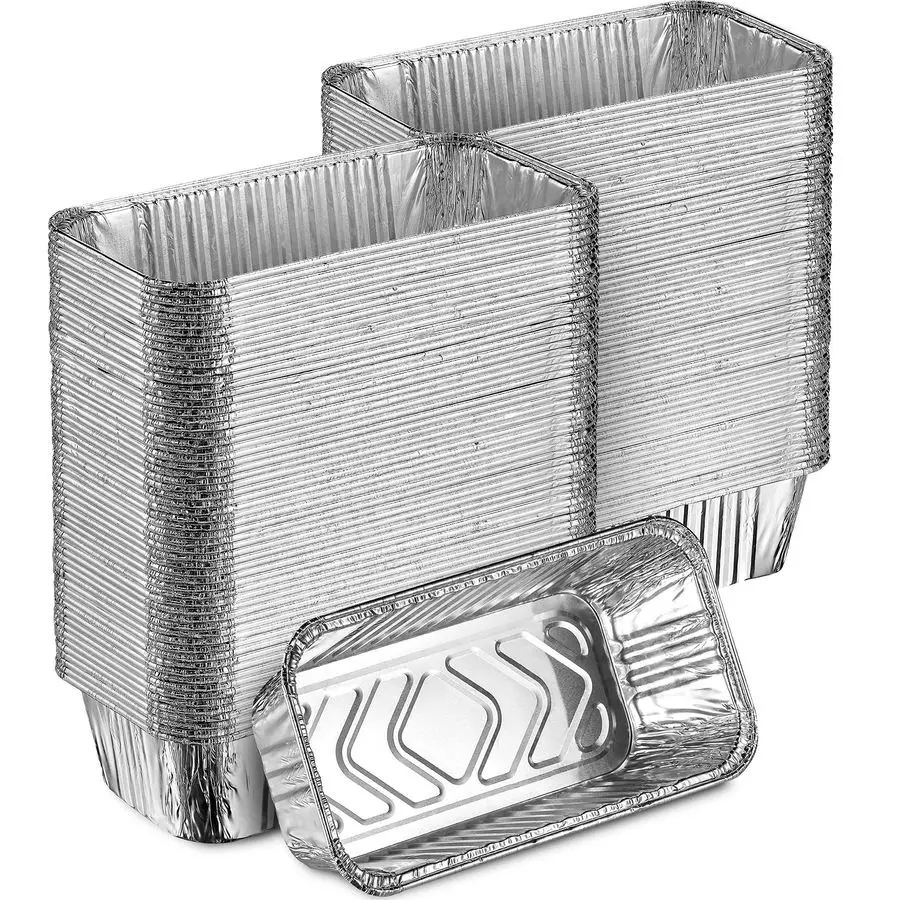 

Aluminum Disposable Loaf Pans Deep Standard Size 8.5 x 4.5 Extra Thick Foil Bread Containers for Baking, Food Storage amp Takeou