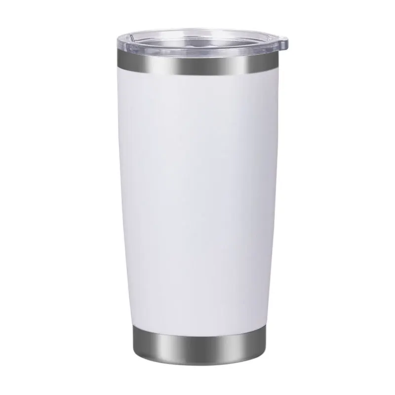 Custom Logo 20oz Powder Coated Plain Stainless Steel Tumbler Double Wall Coffee 20oz Travel Car Cup Tumbler