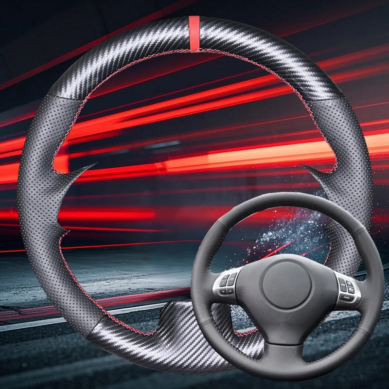Изготовленный на заказ кожаный чехол на руль автомобиля из углеродного волокна для Subaru Forester 2008-2012 Impreza 2008-2011 Legacy 2008-2010 Exiga 2