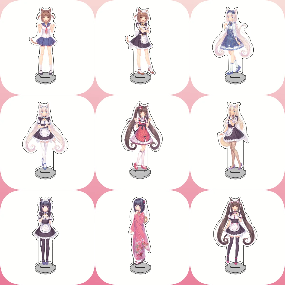 Game Nekopara 15cm Acrylic Keychain Stand Characters Ornament Accessorie Christmas Collection Gifts