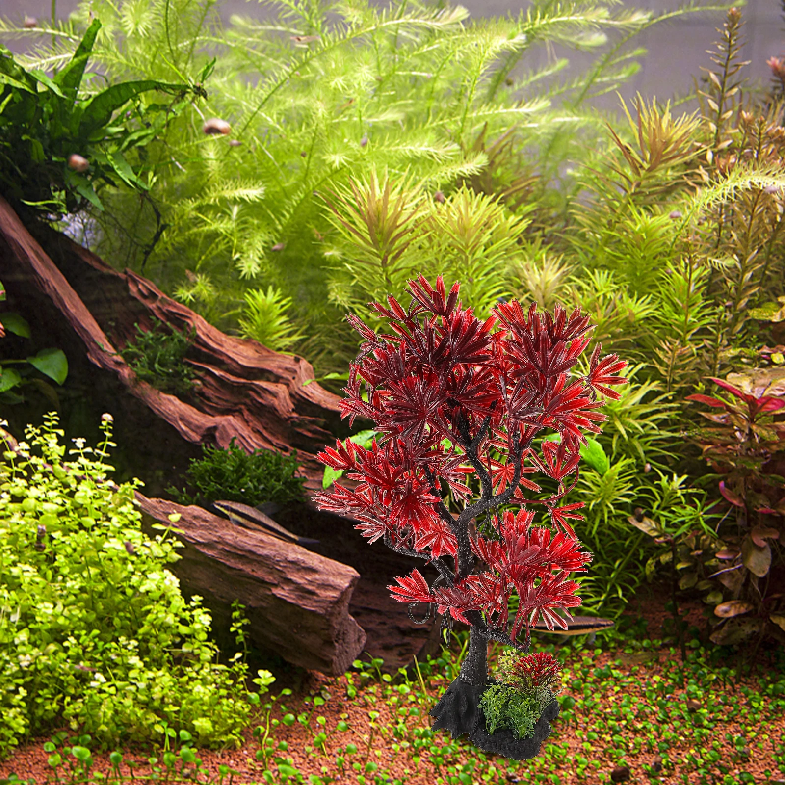 

Simulated Big Tree Aquarium Decorations Plastic Fish Tank Lifelike Safe Water Use Beautify Tank Natural Artificial