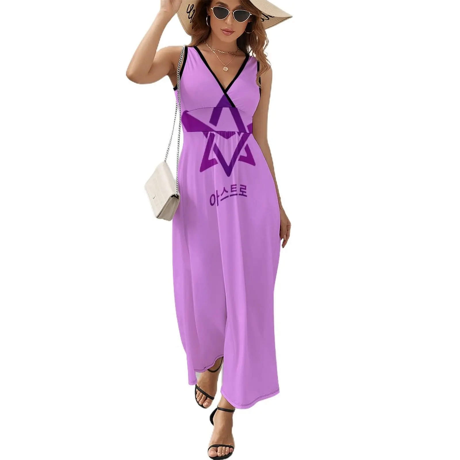 

ASTRO KPOP LOGO PLUM VIOLET Sleeveless Dress long sleeve dress summer outfits for women 2024