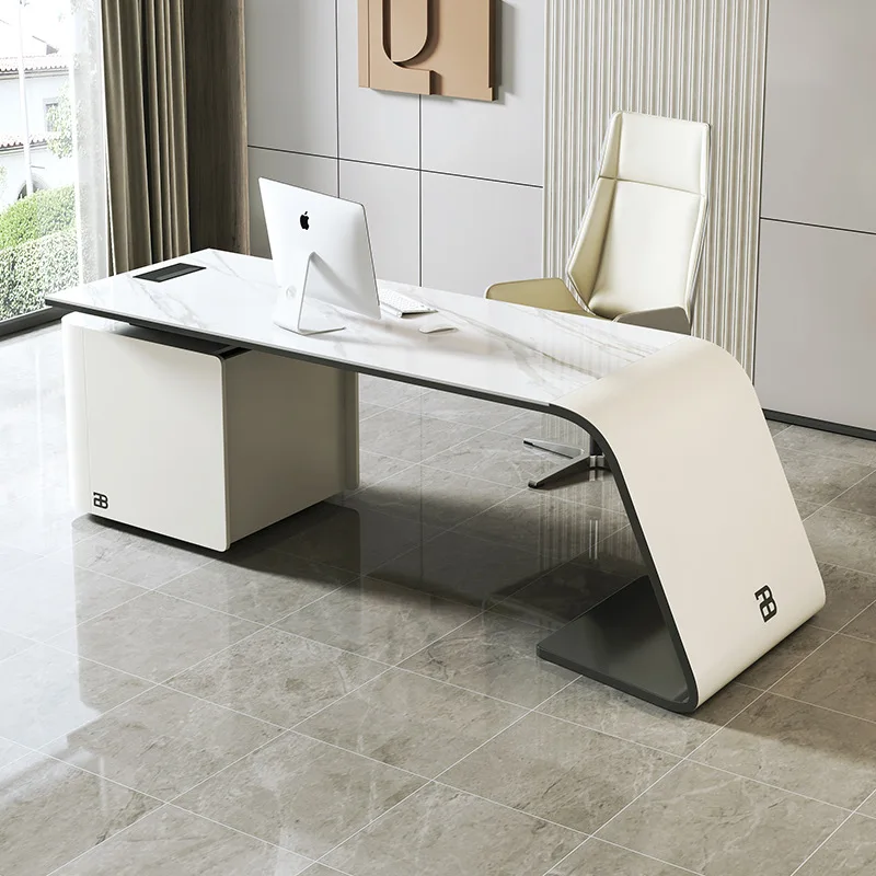 High-end Design Office Desk Italian Light Luxury Computer Office Desk Simple Creativity Furniture Mesa De Trabalho YS40CC