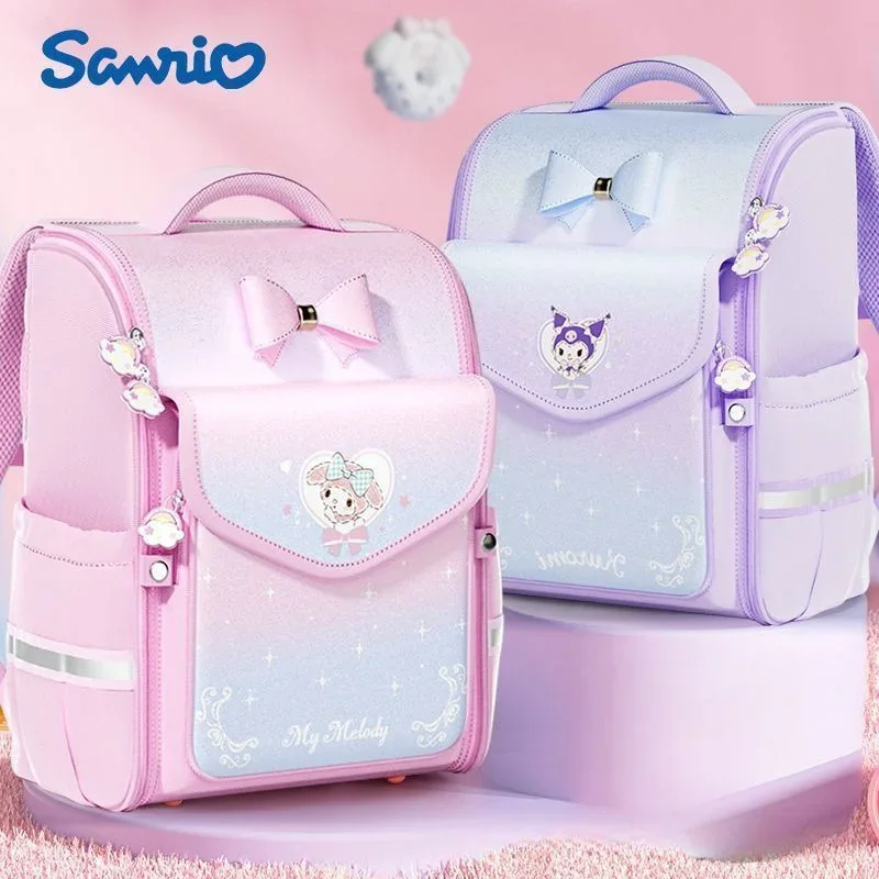 Sanrio animation Kulomi schoolbag new product, cute and large capacity when splashing water reflective children's schoolbag