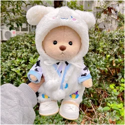 Kawaii roupa de boneca de pelúcia urso, nu, branco, marrom, confortável, bonito, desenhos animados, presente do miúdo, 30cm, em estoque