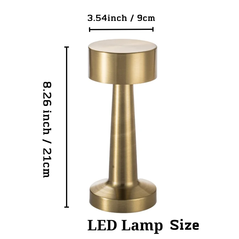 

LED USB Metal Rechargeable Bedside Decorative Table Lamp Restaurant Bar Desktop Mood Lighting Night LightsTouch Point Lamp Room