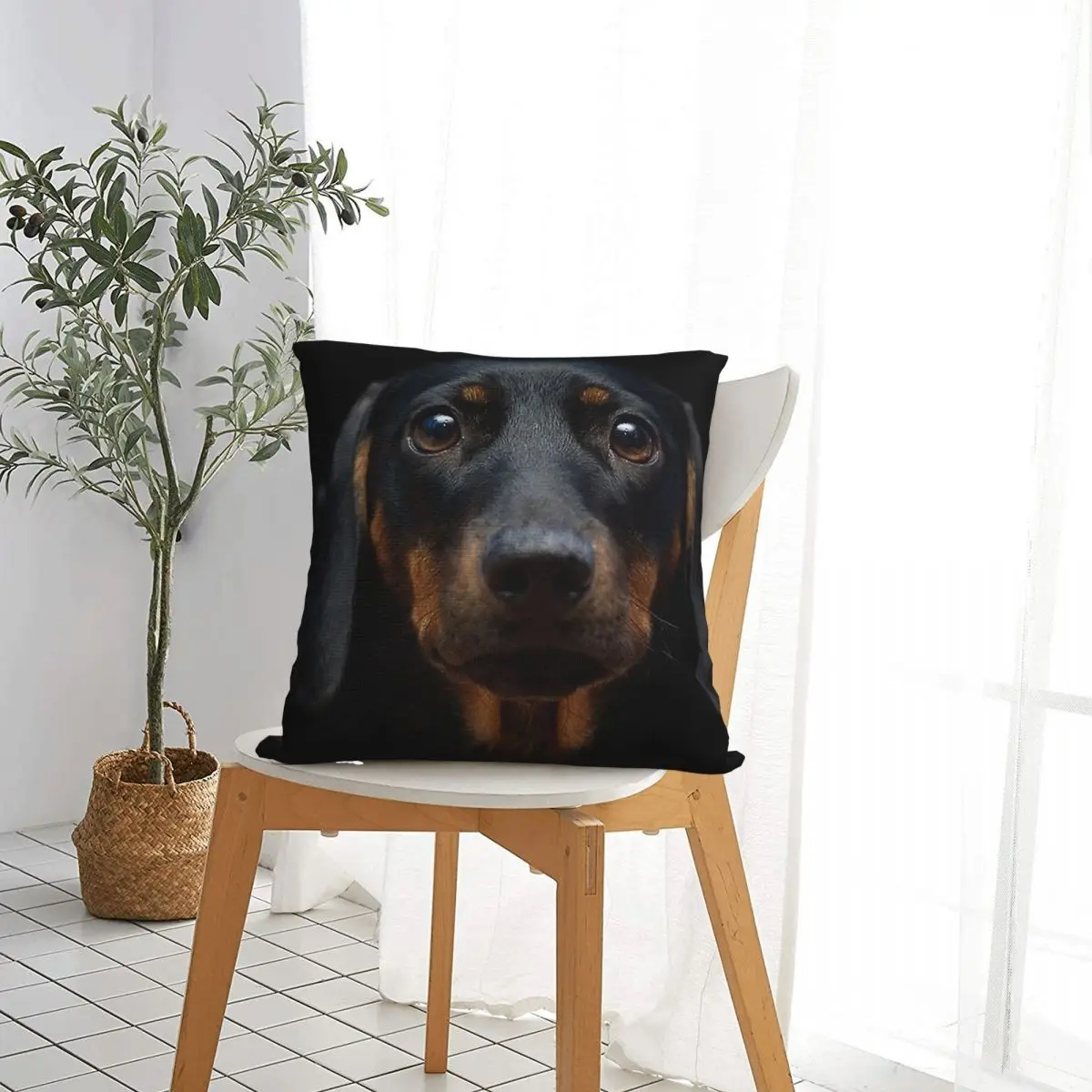 Dachshund Dog Square Pillow Covers Polyester Home Wiener Sausage Doxie Cushion Case Cute Decor Pillowcase 40*40