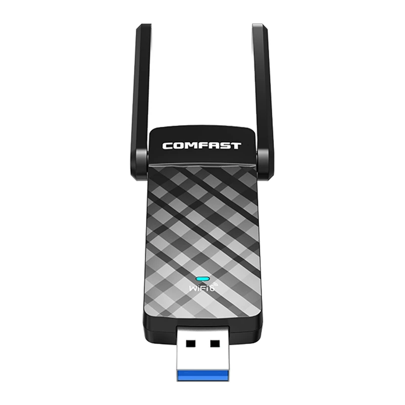 COMFAST CF-952AX V2 1800Mbps 2.412GHz-2.484GHz and 5.180-5.825GHz Dual Band Wireless Network Card WiFi6 USB 3.0 Adapter