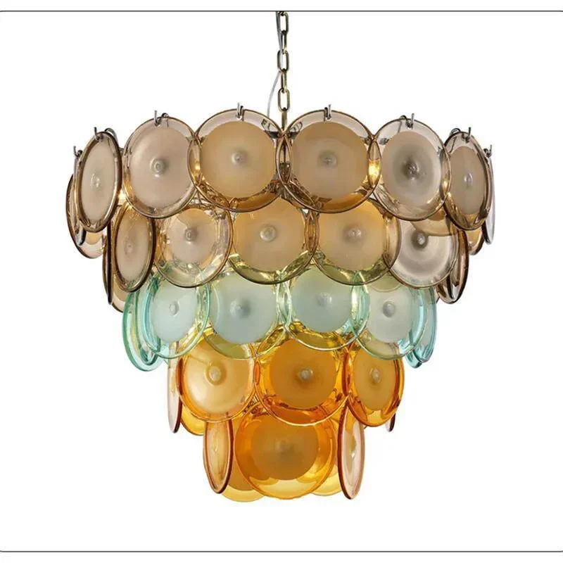 for Medieval French Modern Colored Glass Chandelier Retro Nordic American Simple Living Room Dining Room Design Recommended