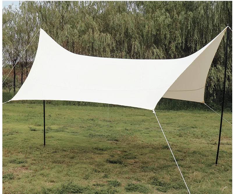 

TAP Outdoor Waterproof Rain Fly Tent Shelter Essential Survival Gear Sunshade Awning Hexagonal Shaded Camping Tarp For Hiking