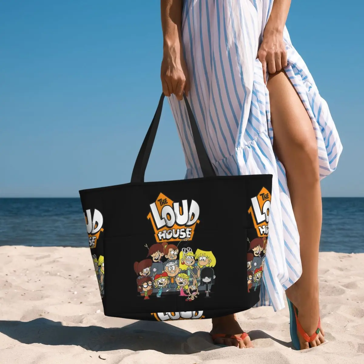 Nickelodeon The Loud House Character Beach Tote Bag Sport Gym Yoga Duffle Large Tote Bag Women Travel Bag Fitness bag