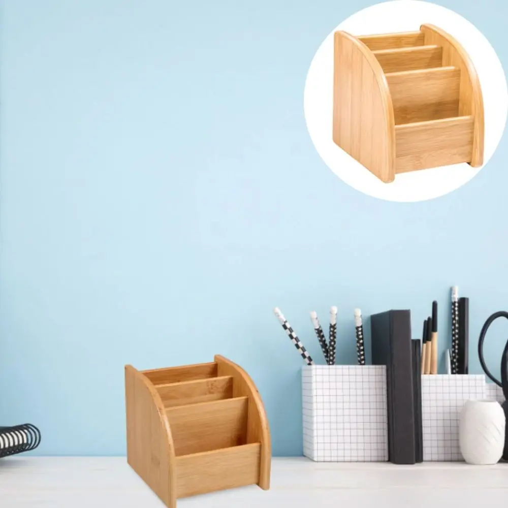 

Wooden Creative Desktop Drawer Varnished Wood Simple Bamboo Pen Storage Box Multifunctional Design Remote Control Stand