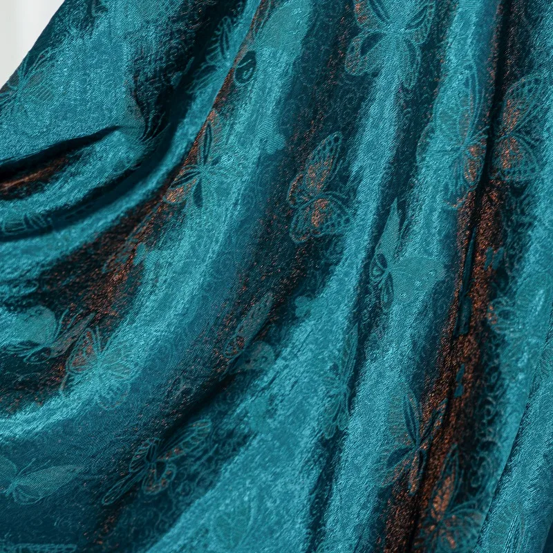 1meter Lyocell Rayon Jacquard Fabric Butterfly Lustrous Brocade Chinese Style Breathable Shirt Qipao Dress Hanfu DIY Sewing