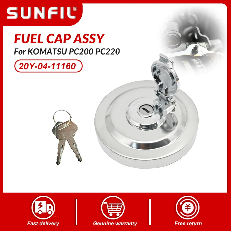 

Fuel Cap Assy Replacement for KOMATSU PC200 PC220 PC300 PC400 Replaces 20Y-04-11160 423-04-11362 134-04-71180 20Y-14-11160
