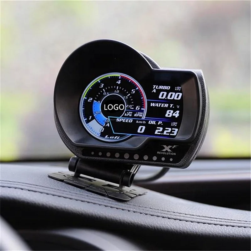 LUFI XF OBD2 Gauge Display English Version Digital Boost Revolution Instrument Car Pressure Afr RPM EXT Oil Meter  Alarm Light