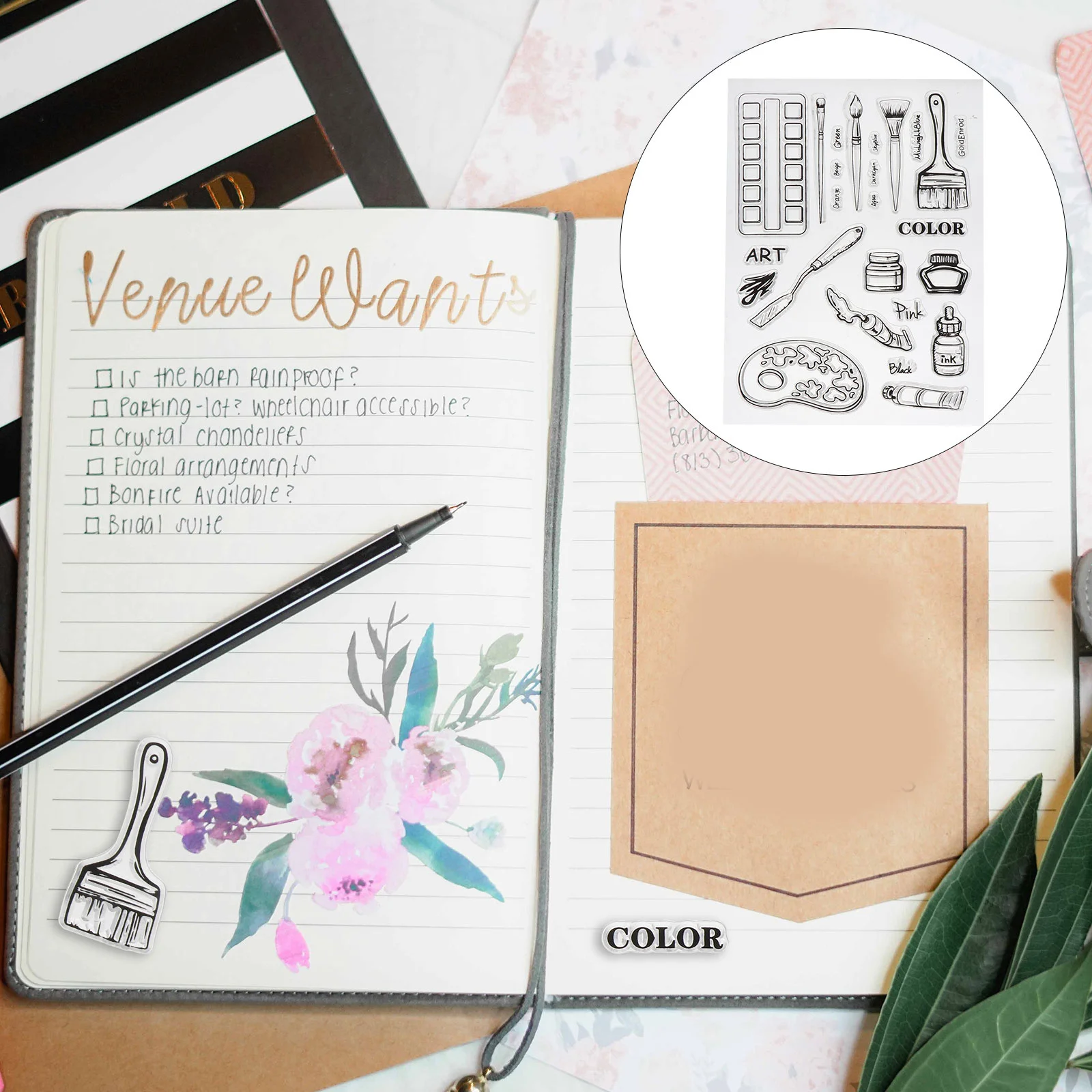 

2Pcs Silicone Stamps Transparent Clear Stamp for DIY Scrapbooking Craft Decoration Painting Theme Album Diary Gift Card