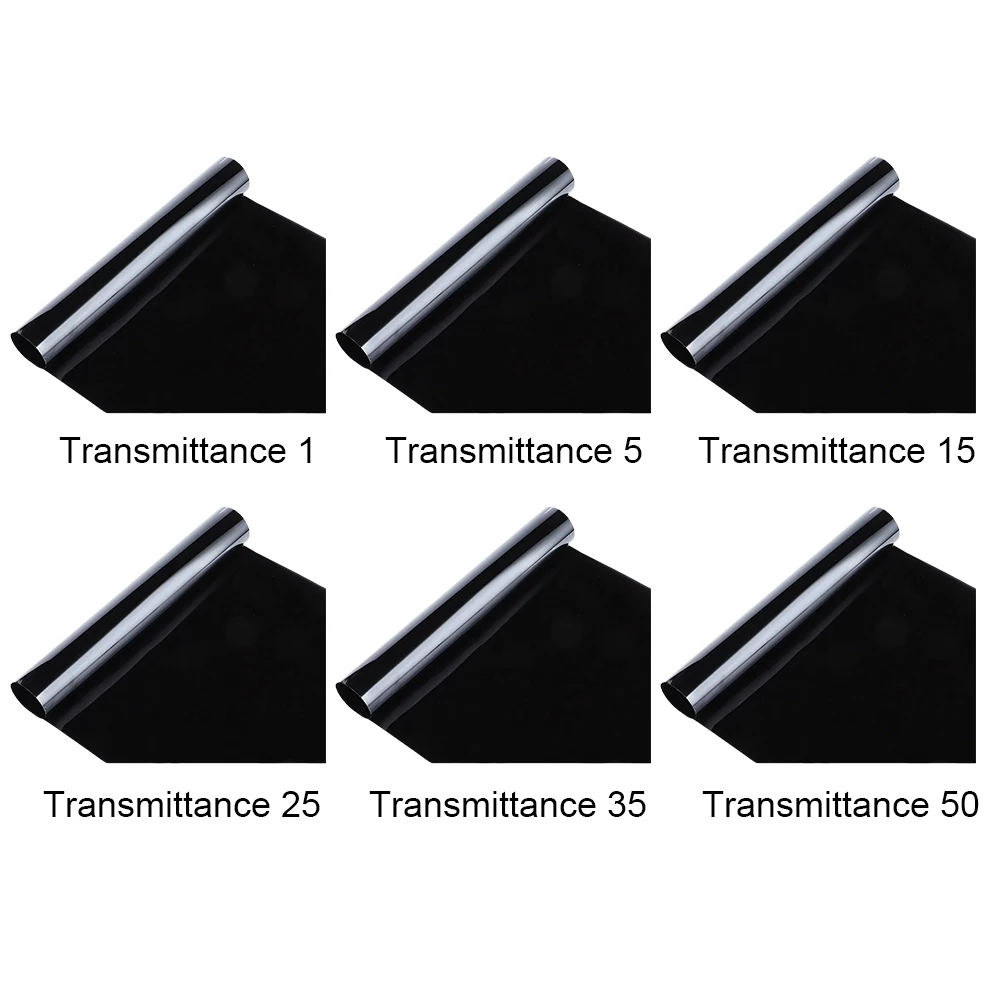 

1 Roll Glass Sticker 50cmX3m Black Car Window Foils Tinting Film 1/5/15/25/35/50 Percent Glass Summer UV Protector Sticker Films
