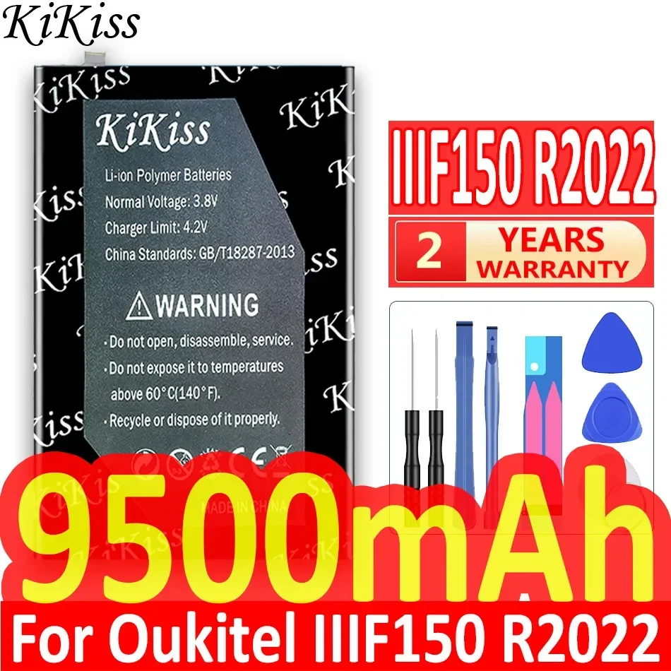 KiKiss 9100mAh - 9500mAh Battery For Oukitel F150 B2021 For Oukitel IIIF150 R2022 R2022 Mobile Phone Batterij