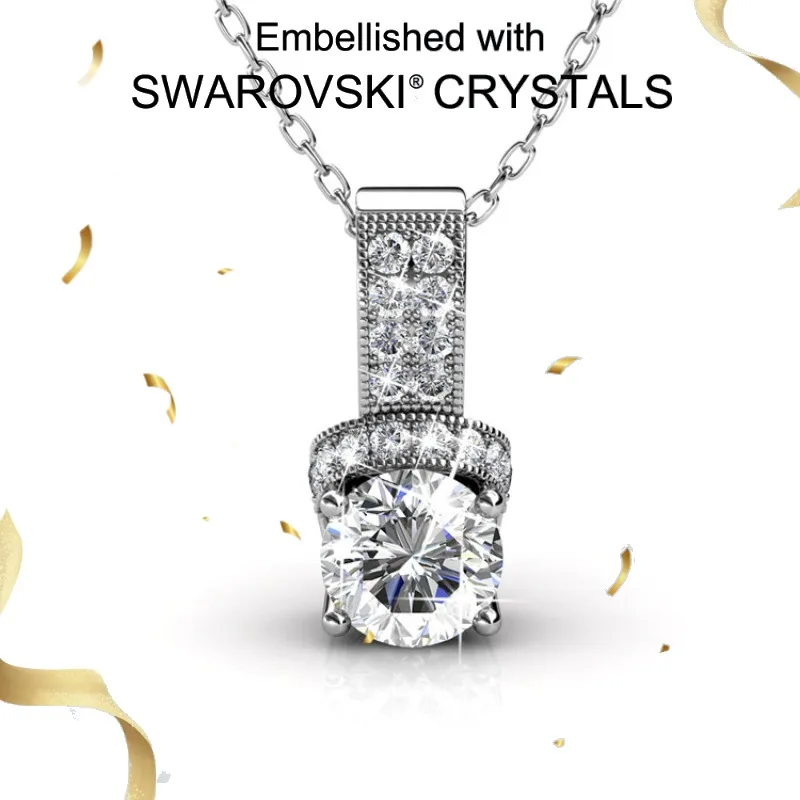 

Daisini из стерлингового серебра 925 пробы с геометрическим дизайном, ожерелье, ювелирные изделия с кристаллами Сваровски для женщин, настоящее золото 18 карат