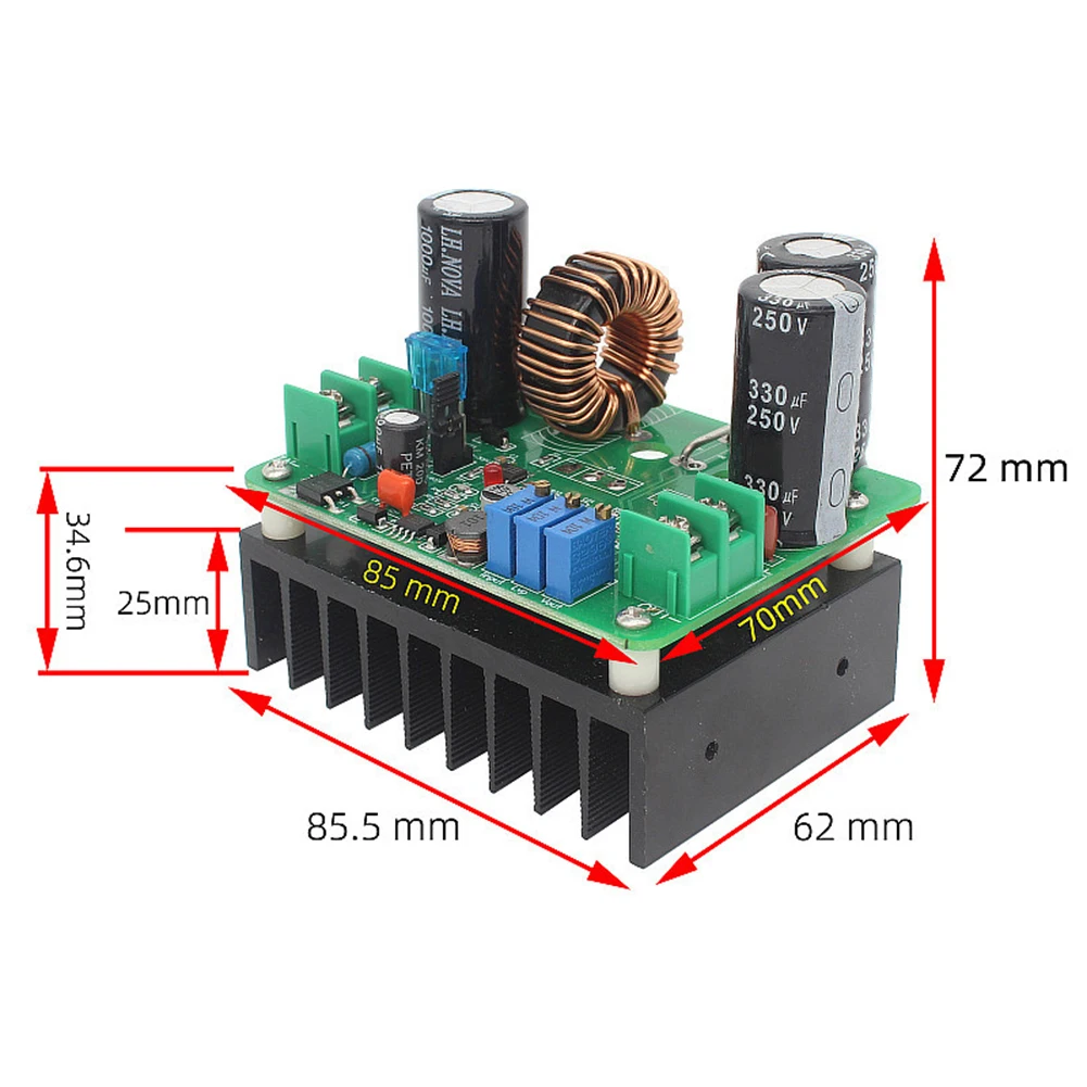 

Powerful 900W Step Up Voltage Converter DC DC Boost Module 8V to 12V130V for Solar Panels and High Voltage Applications