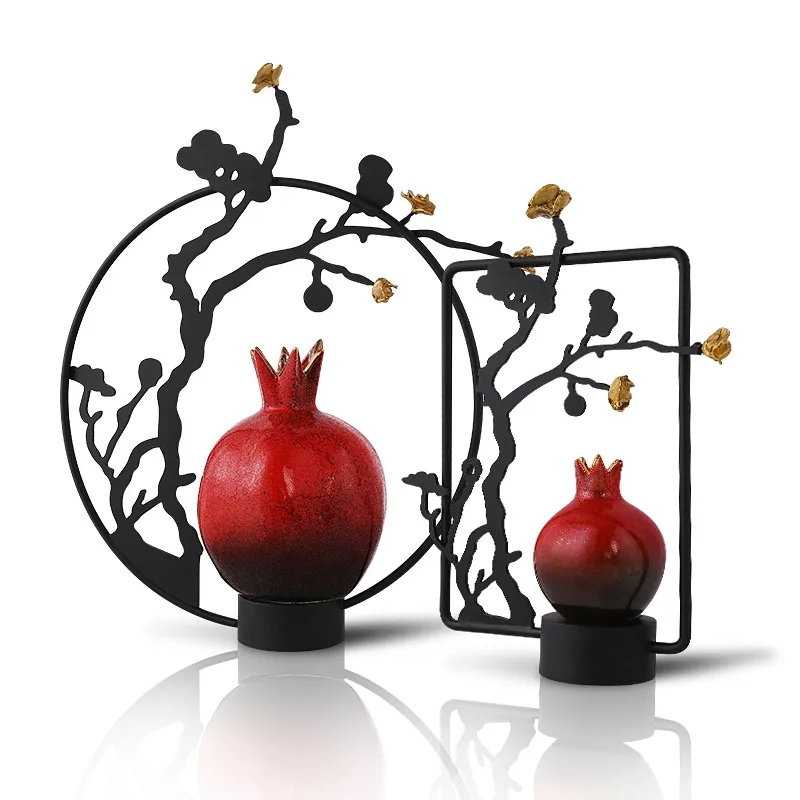

Creative Decoration Chinese Style Living Room Retro Decor Pomegranate Ceramic Home Accessories